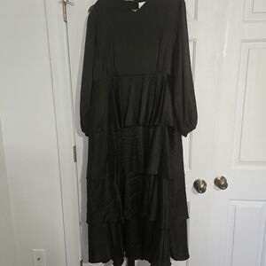 Dainty Jewells Black Long Sleeve Tiered Dress
